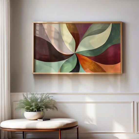 Abstract Floral Frame Tv Art Colorful Botanical Design