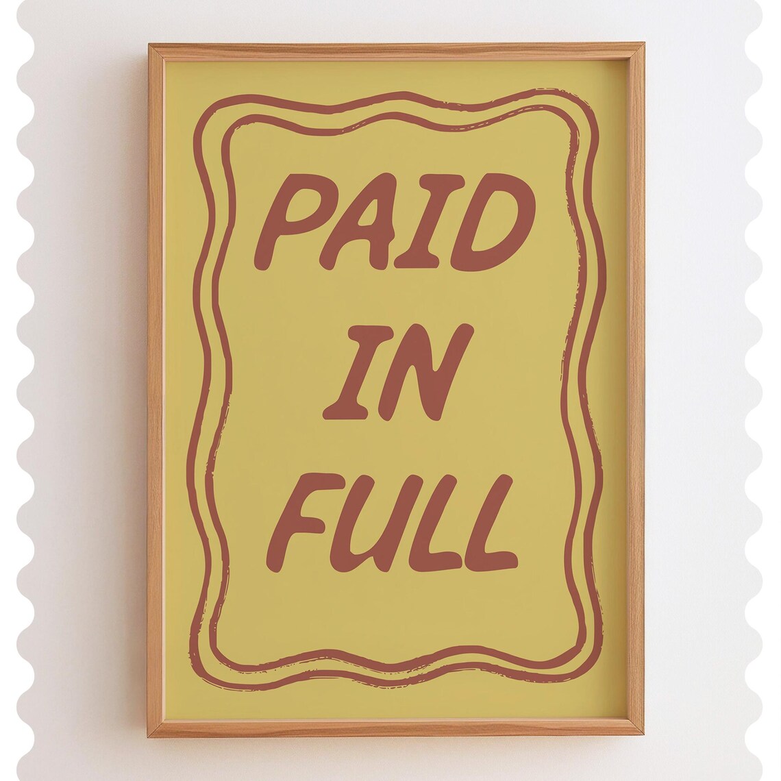 Paid In Full Christian Print Red Yellow Bible Verse