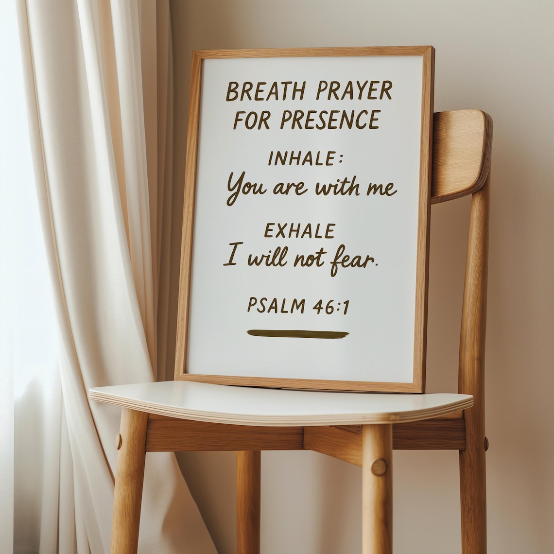 Breath Prayer for Presence Psalm 46:1 Christian Comfort Scripture Wall Art