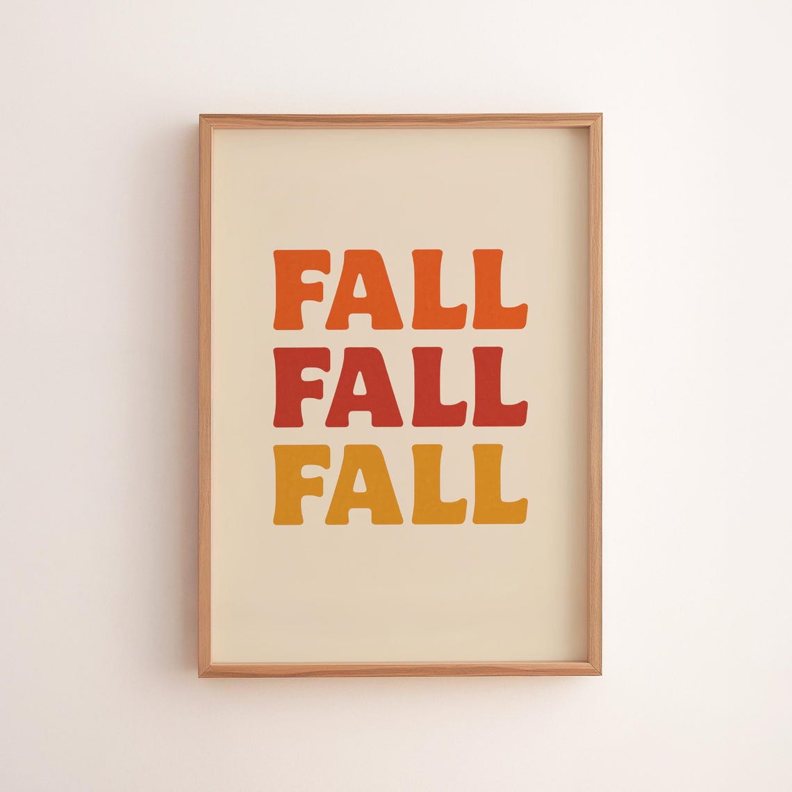 Fall Triple Repeated Retro Typography Autumn Orange Season Poster