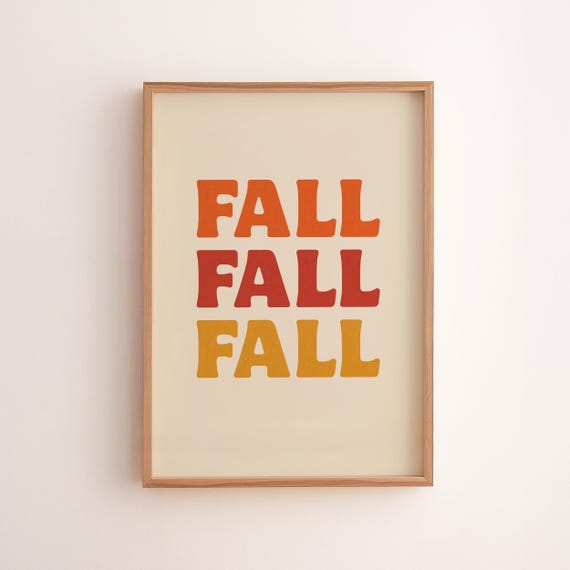 Autumn Typography Print Rustic Fall Colors Modern Accent