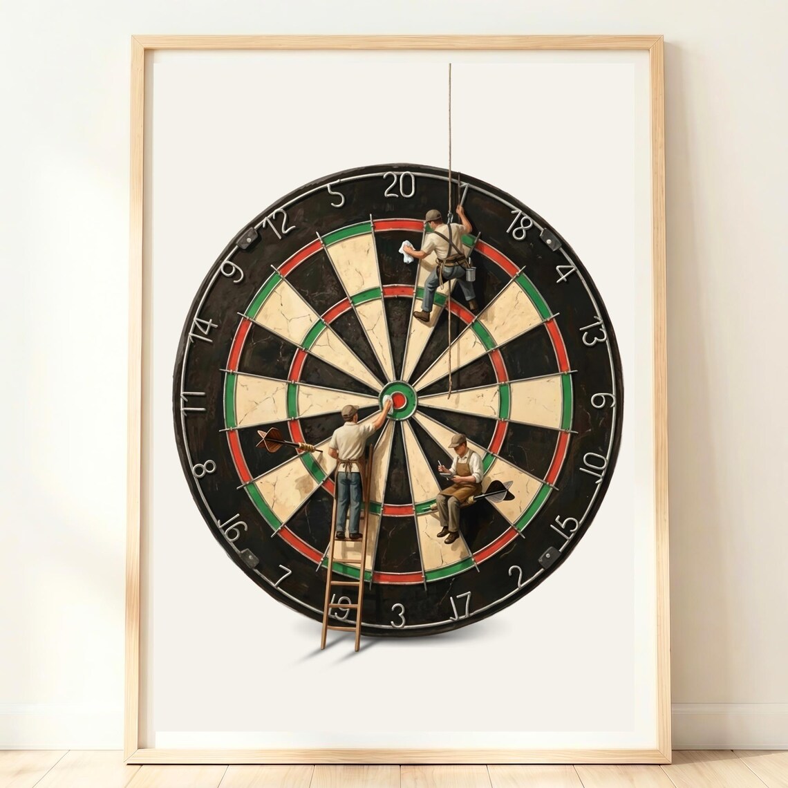 Darts Wall Art Print, Vintage Game Room Gift