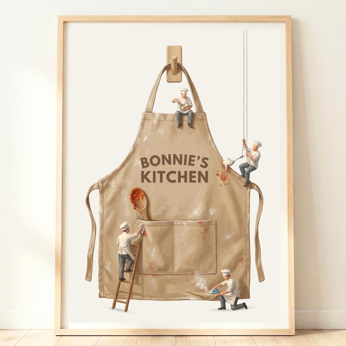 Bonnie's Kitchen Personalized Apron Tiny Chefs Whimsical Poster