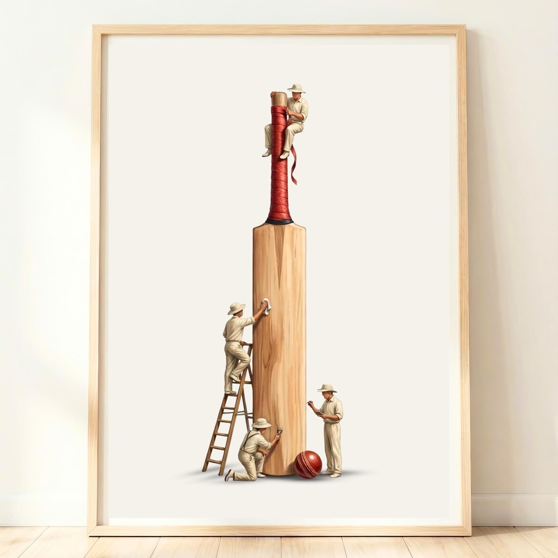 Cricket Bat Vintage Sports Room Art Print