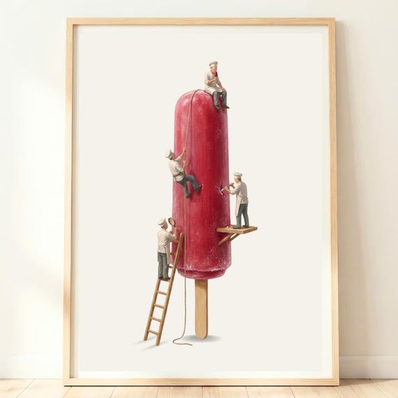 Sunshine Decor Ice Pop Print Boys Room Whimsical Food Play Art Summer Wall