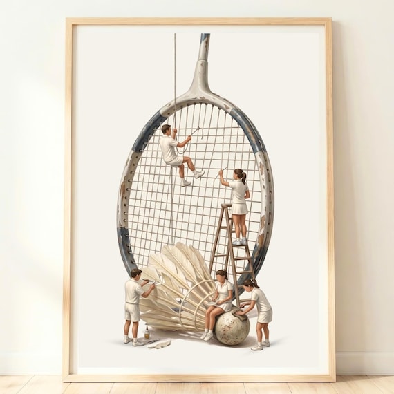 Badminton Wall Art Racket Poster Sports Print Gift