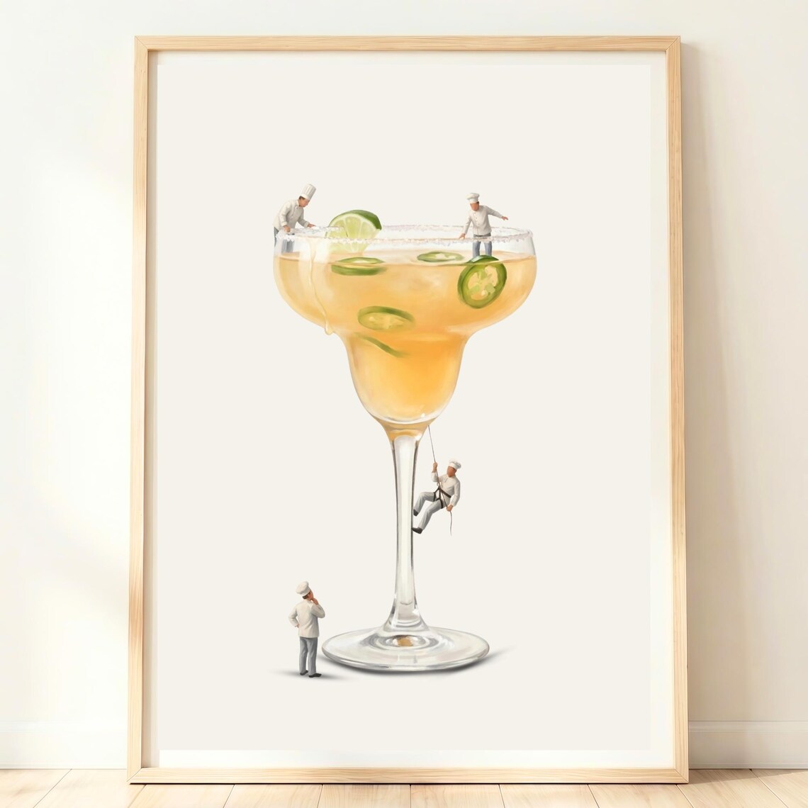 Spicy Margarita Cocktail Poster, Bar Cart Decor