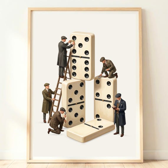 Dominoes Wall Art Dorm Room Decor Gaming Domino Game Print Man Cave Artwork Board Gift