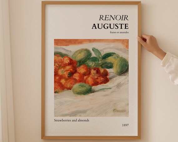 Strawberries And Almonds Wall Art Pierre Auguste Renoir Print Fruit Of The Spirit Wall Art Fruit Painting Kitchen Wall Decor Food Art