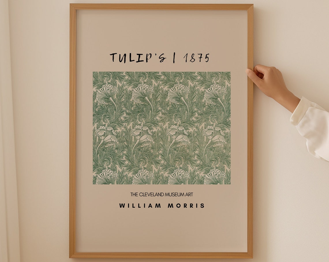 William Morris Tulips 1875 Green Tulip Pattern Museum Art Poster