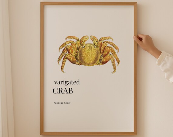 Crab Wall Art George Shaw Poster Antique Wall Art Fine Art Prints Office Decor For Men Cooking Gifts Kitchen Wall Art Maritime Decor