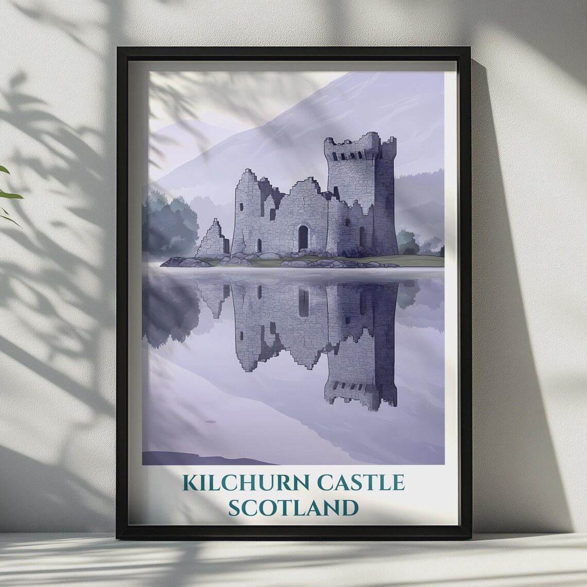 Kilchurn Castle Scotland Travel Poster Loch Awe Highlands Ruins