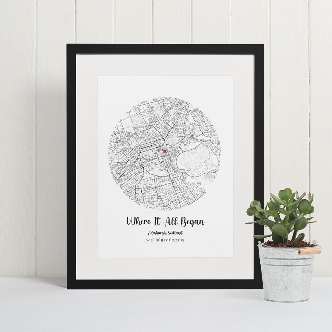 Where It All Began Custom Map Art Print