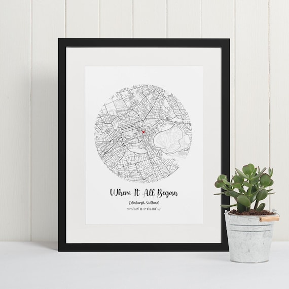 Where It All Began Custom Map Art Print