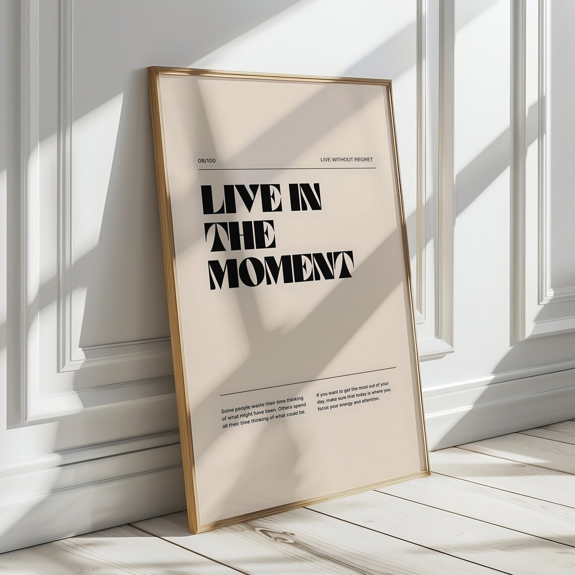 Live In The Moment Bold Minimalist Motivational Quote Art Poster - Image 4