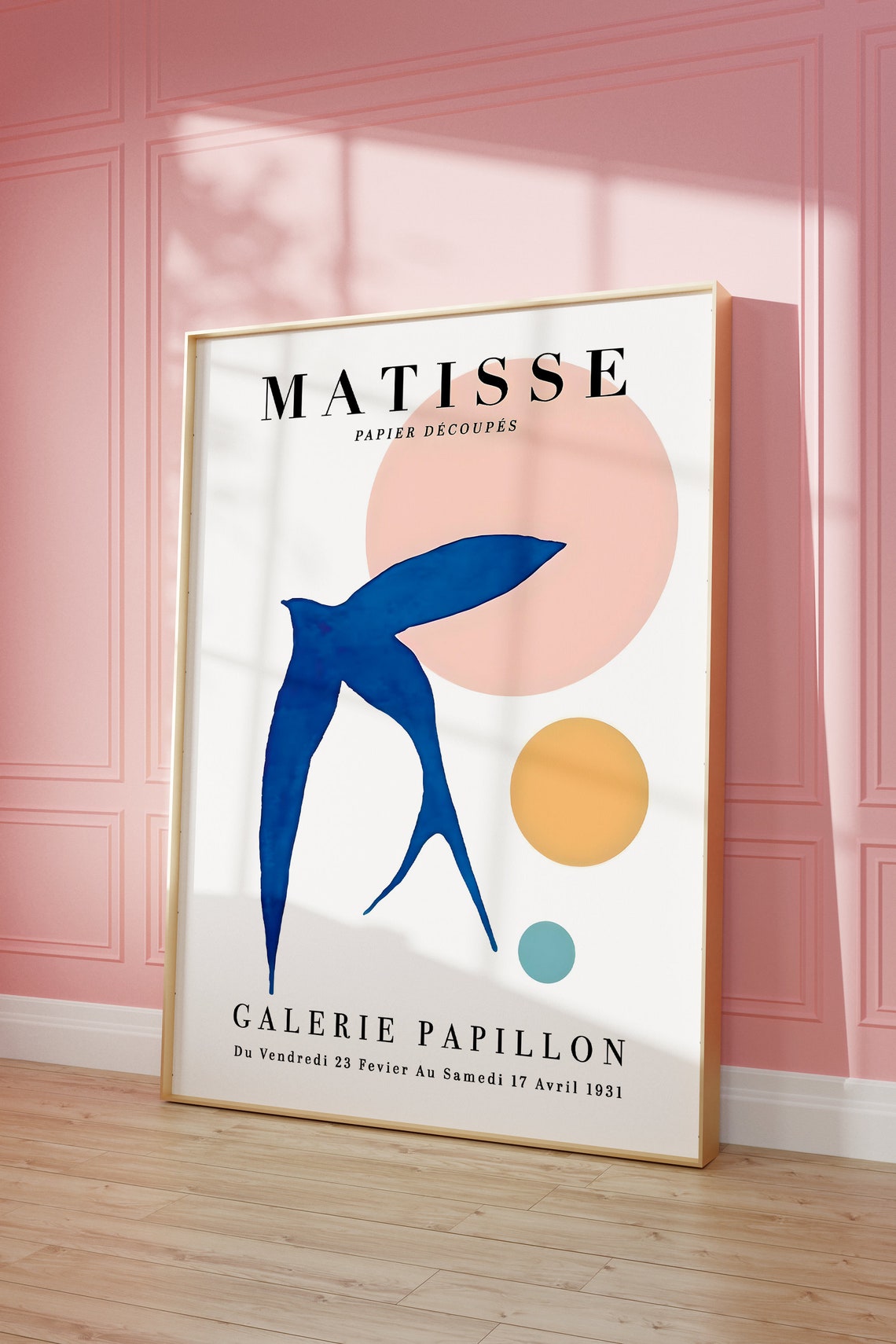 Henri Matisse 1931 Papier Decoupes Blue Swallow Exhibition Poster - Image 3