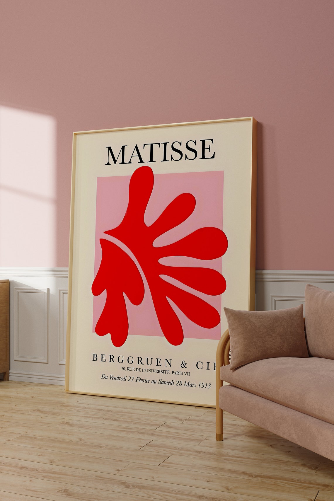 Henri Matisse Red Leaf Cutout Berggruen Cie Exhibition Poster - Image 2