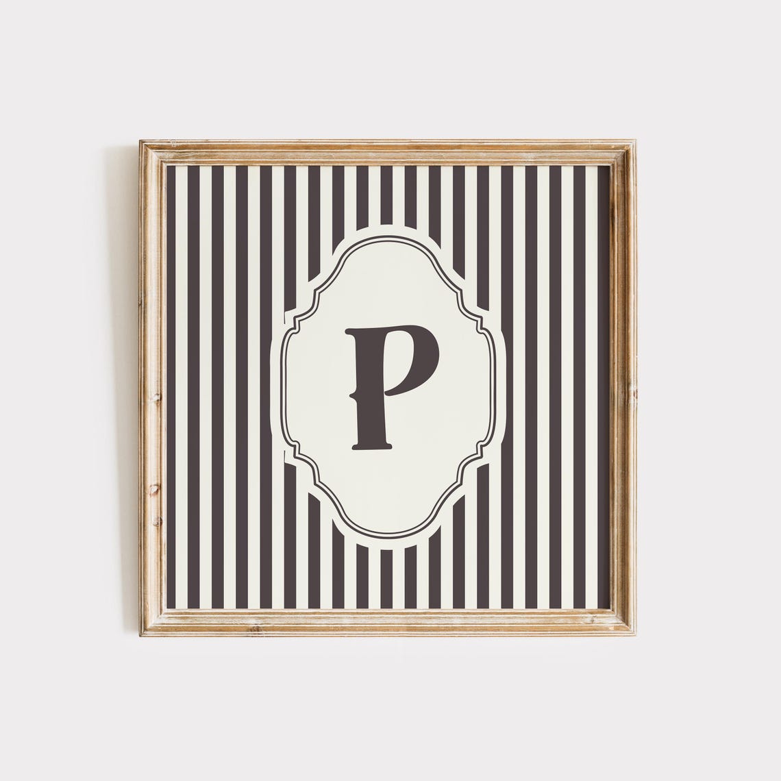 P Square Initial Print Personalized Gift Watercolor Art Gift Idea Art Print Print - Image 3