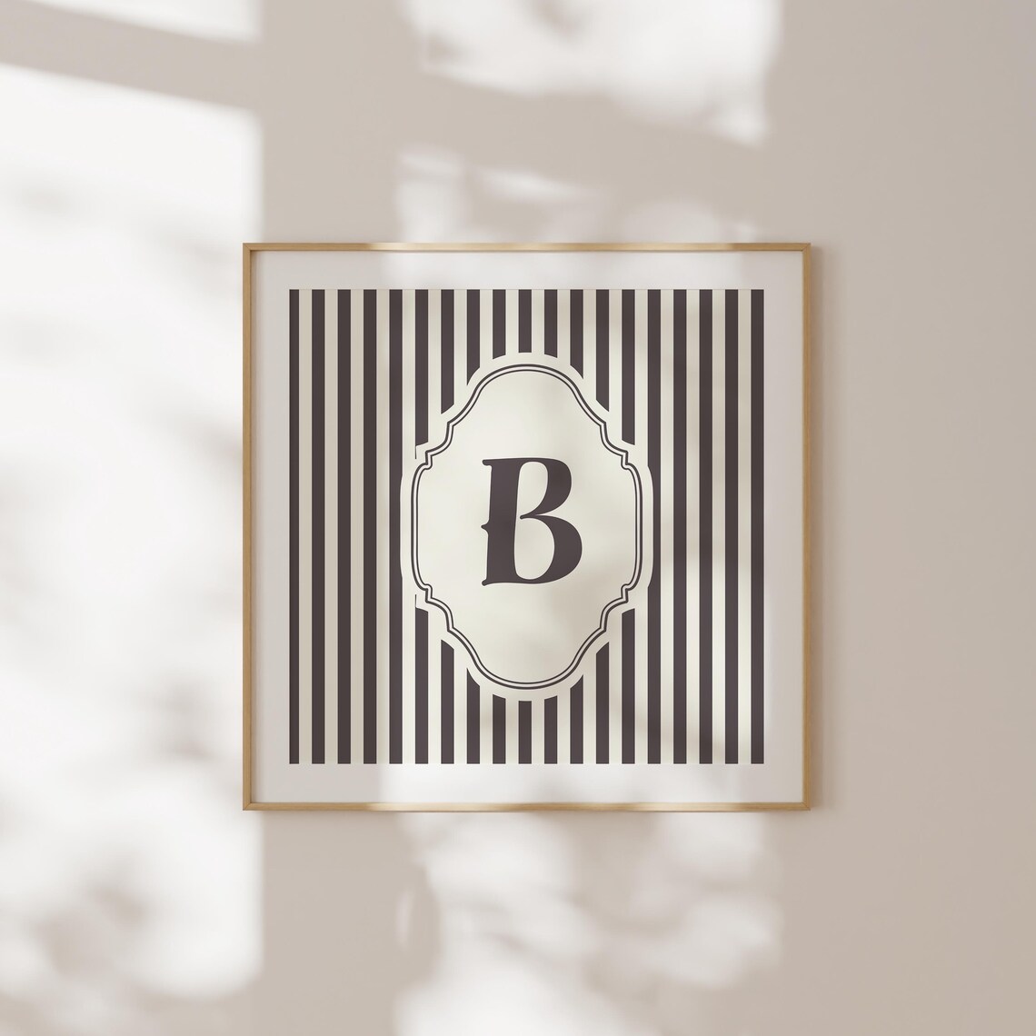 B Square Initial Personalized Gift, Watercolor Art Print - Image 5