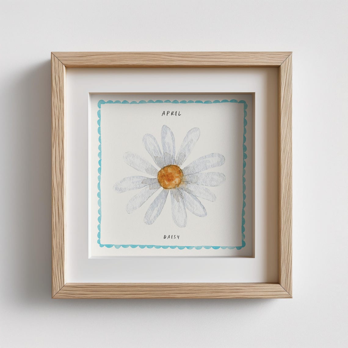 April Daisy Birth Flower Large White Daisy Watercolor Poster - Image 4