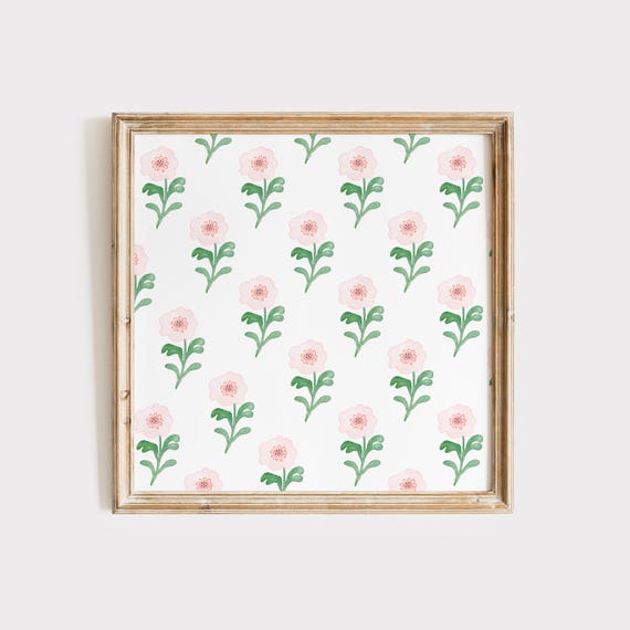 Blush Watercolor Daisy Print Wall Art Print Living Room Cottage Art Print Print Colorful Nursery Decor