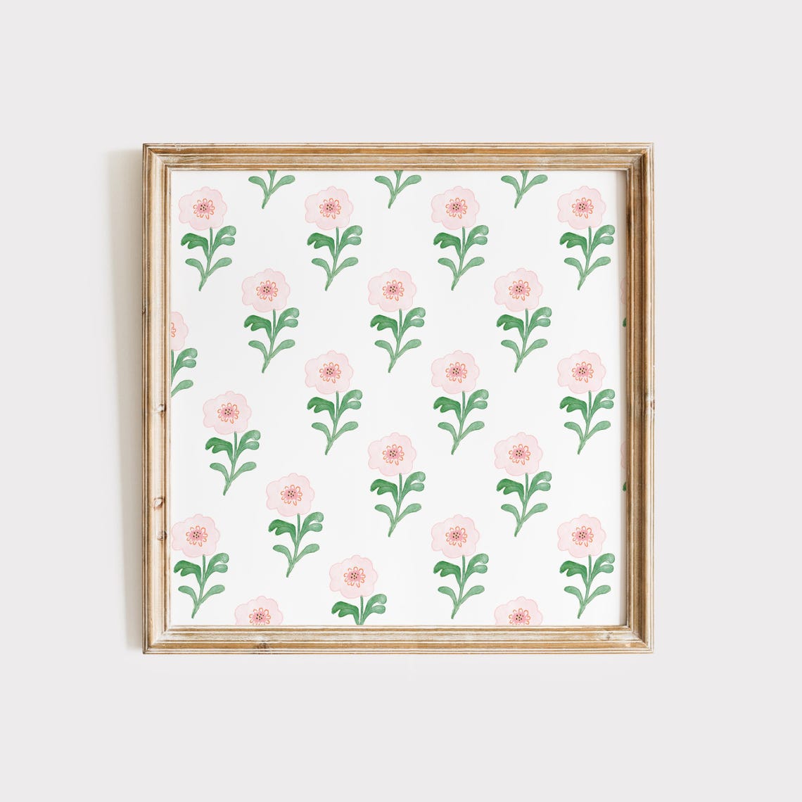 Blush Pink Watercolor Daisy Repeating Pattern Blush Floral Poster
