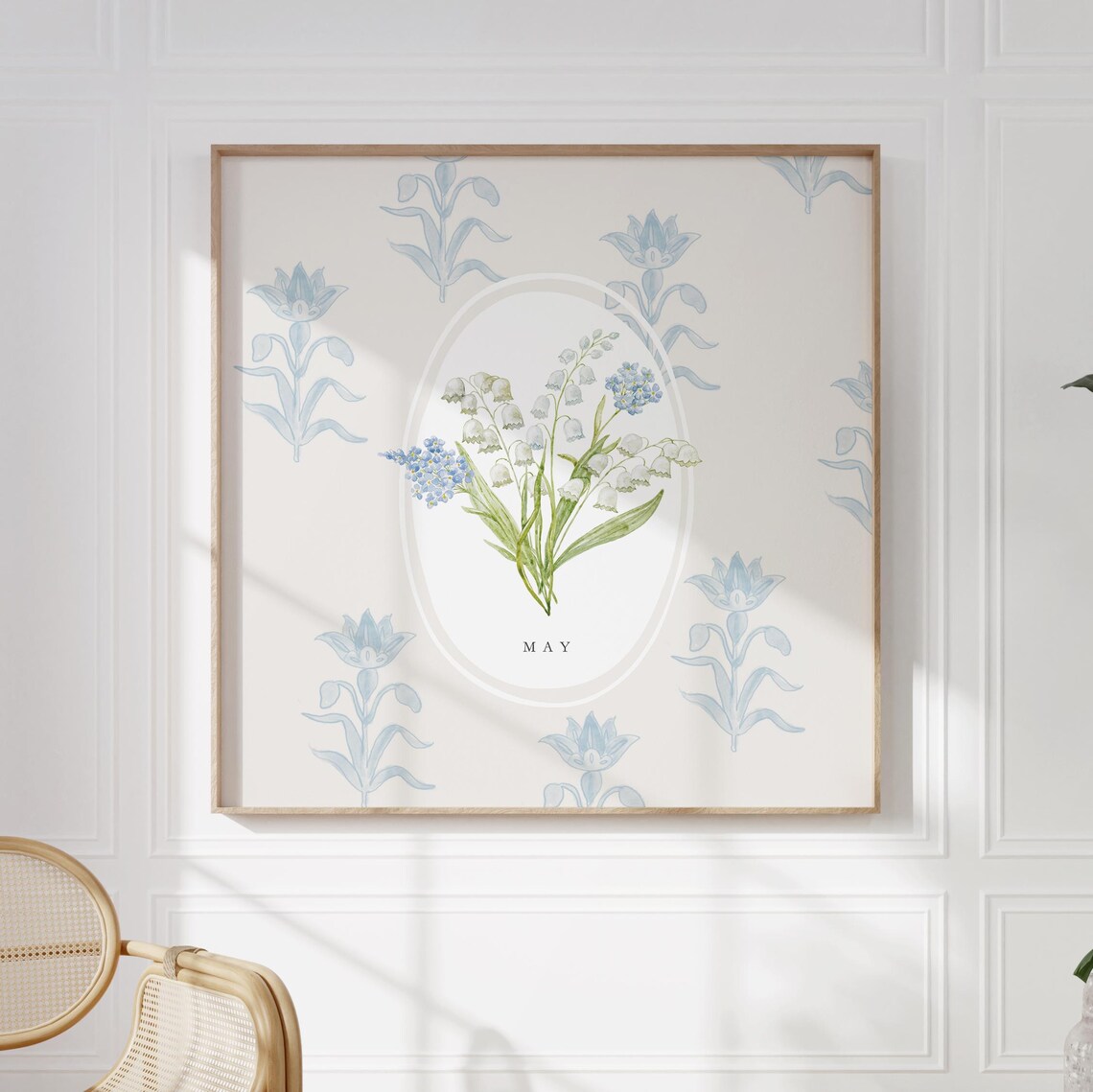 May Lily of the Valley Birth Flower Watercolor Botanical Art Poster - Image 3