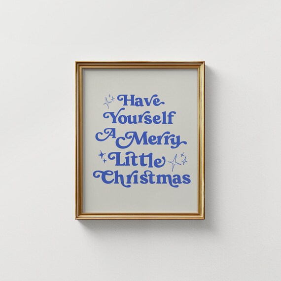 Have Yourself A Merry Little Christmas Royal Blue Holiday Poster