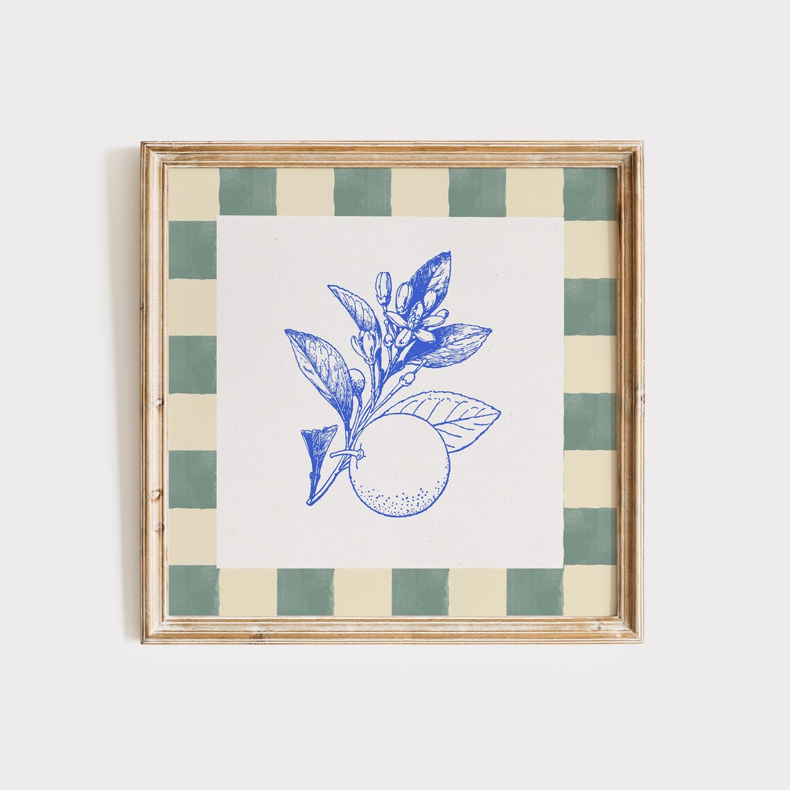Vintage Orange Print Art Print, Trendy Decor