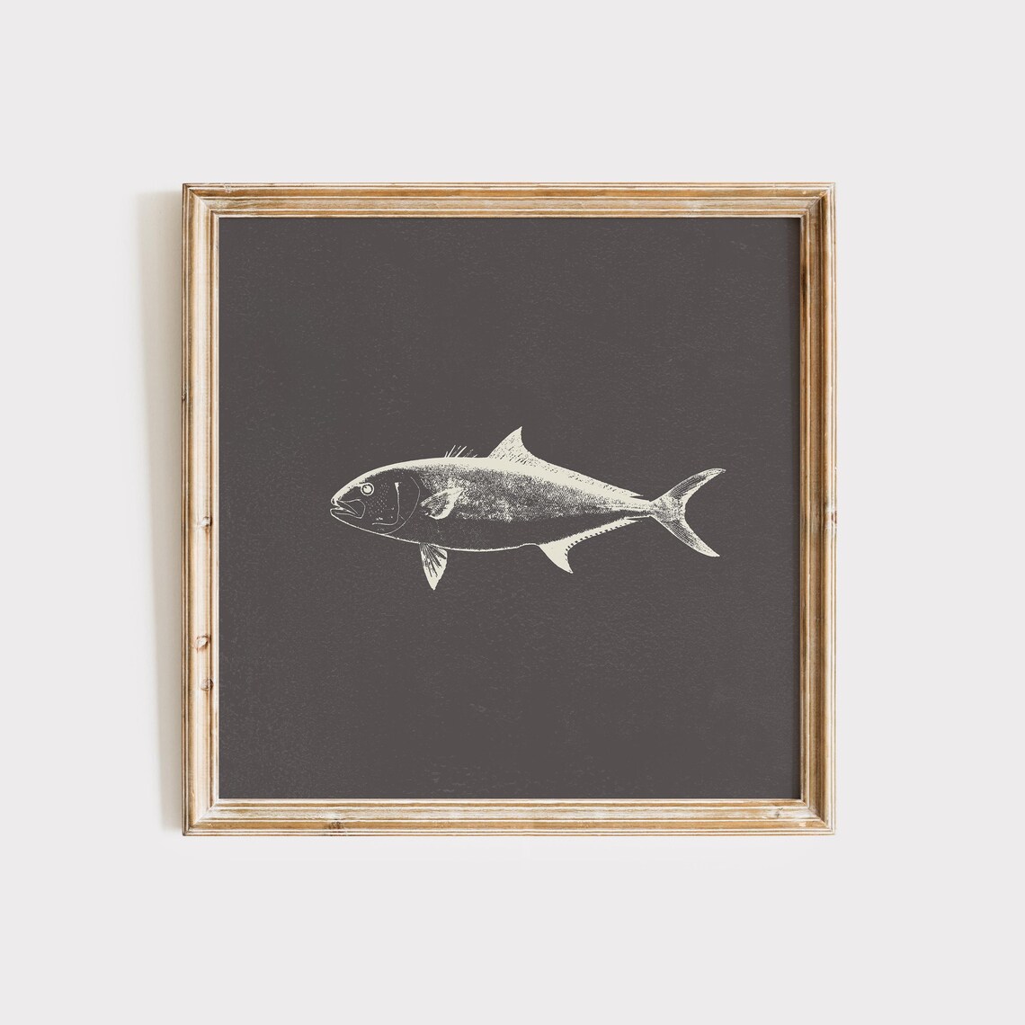 Charcoal Atlantic Fish Art Print, Nautical - Image 3