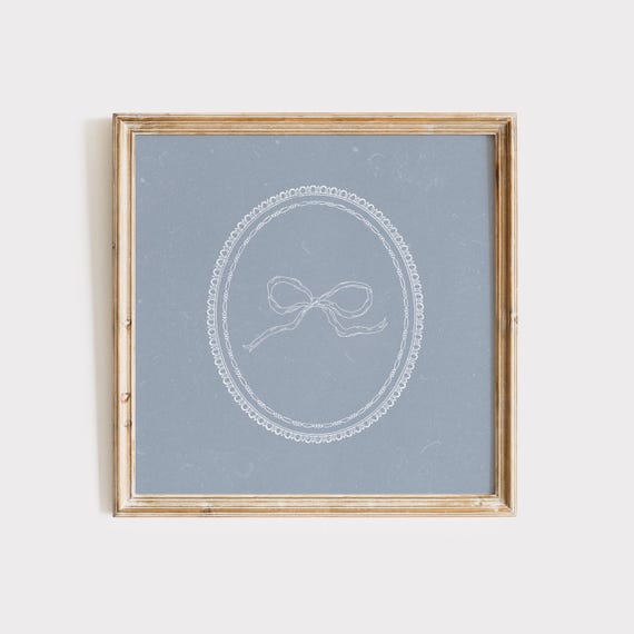 Simple Earl Grey Bow Print Wall Art Trendy Decor Botanical Illustration Living Room Art Cottage Nursery