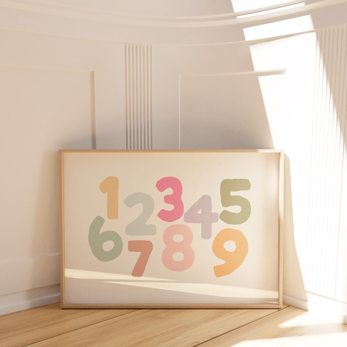 Colorful Numbers, Nursery Classroom Art Print