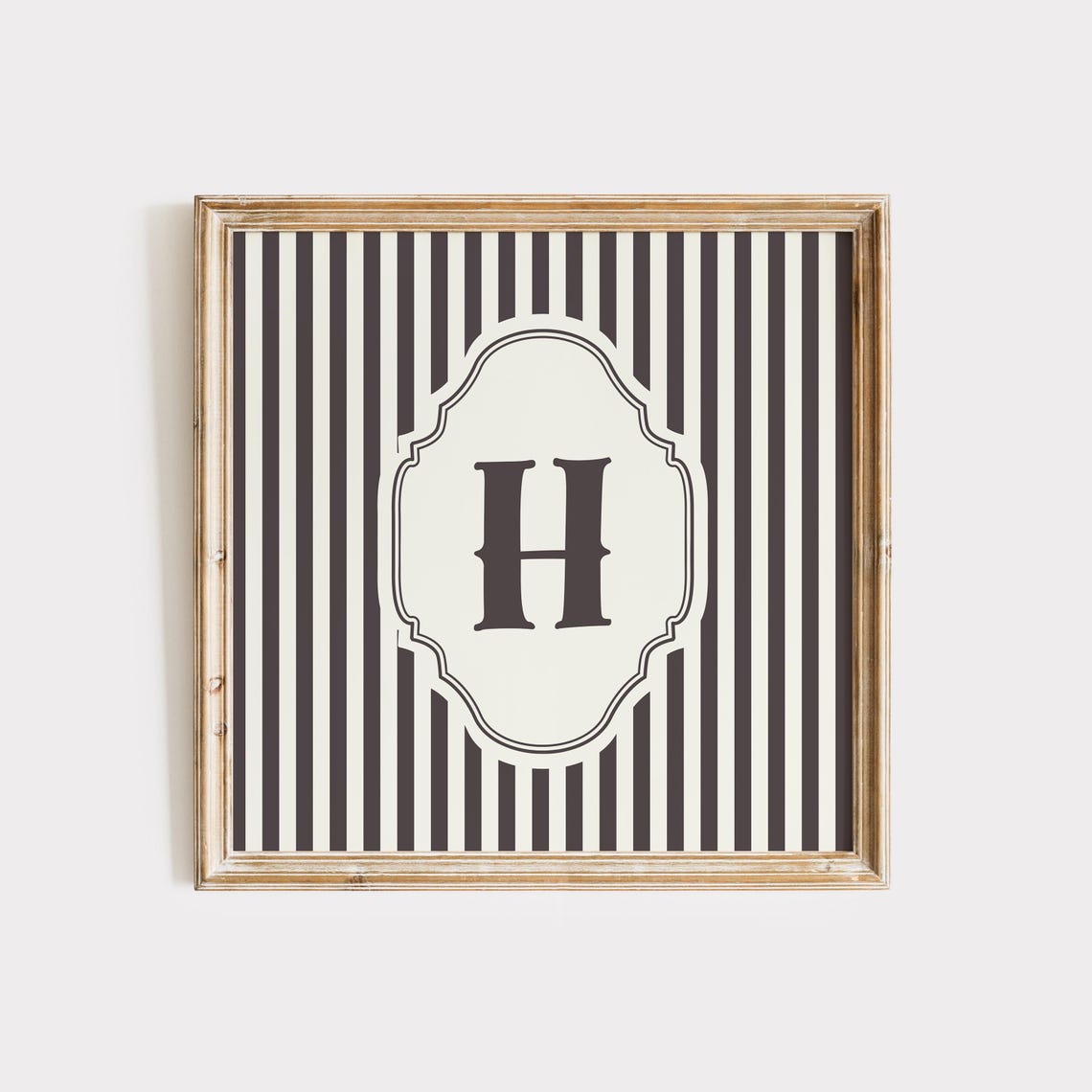 H Square Initial Print Personalized Gift Watercolor Art Gift Idea Art Print Print - Image 3