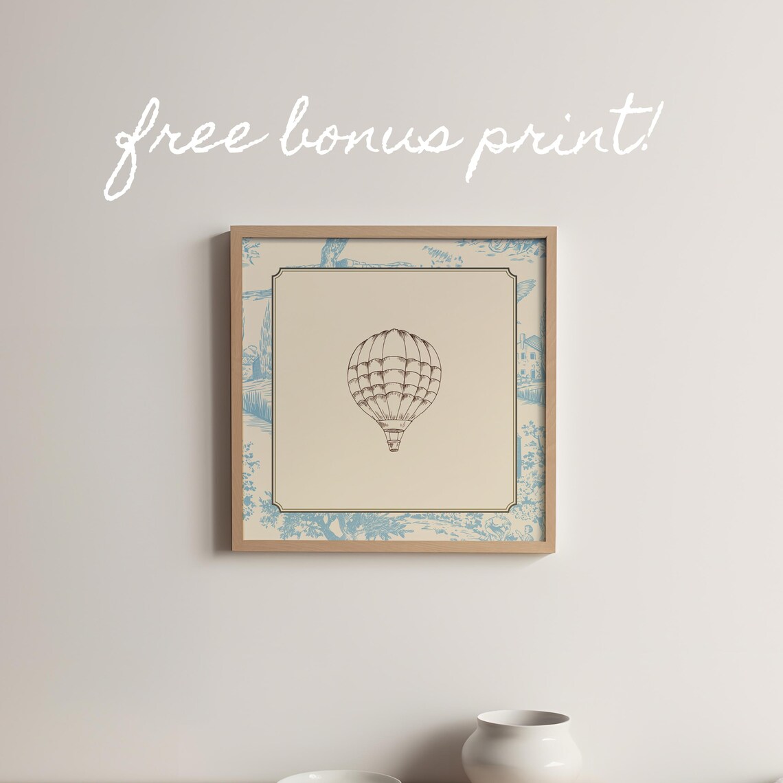 Vintage Hot Air Balloon Art Print, Cottage Nursery Decor - Image 5