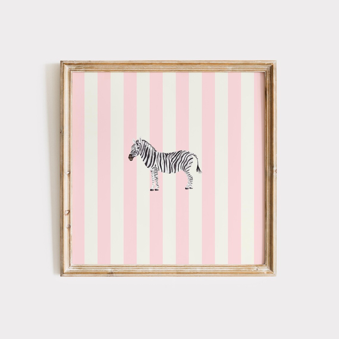 Pink Striped Zebra Animal Safari Nursery Kids Room Wall Poster - Image 3