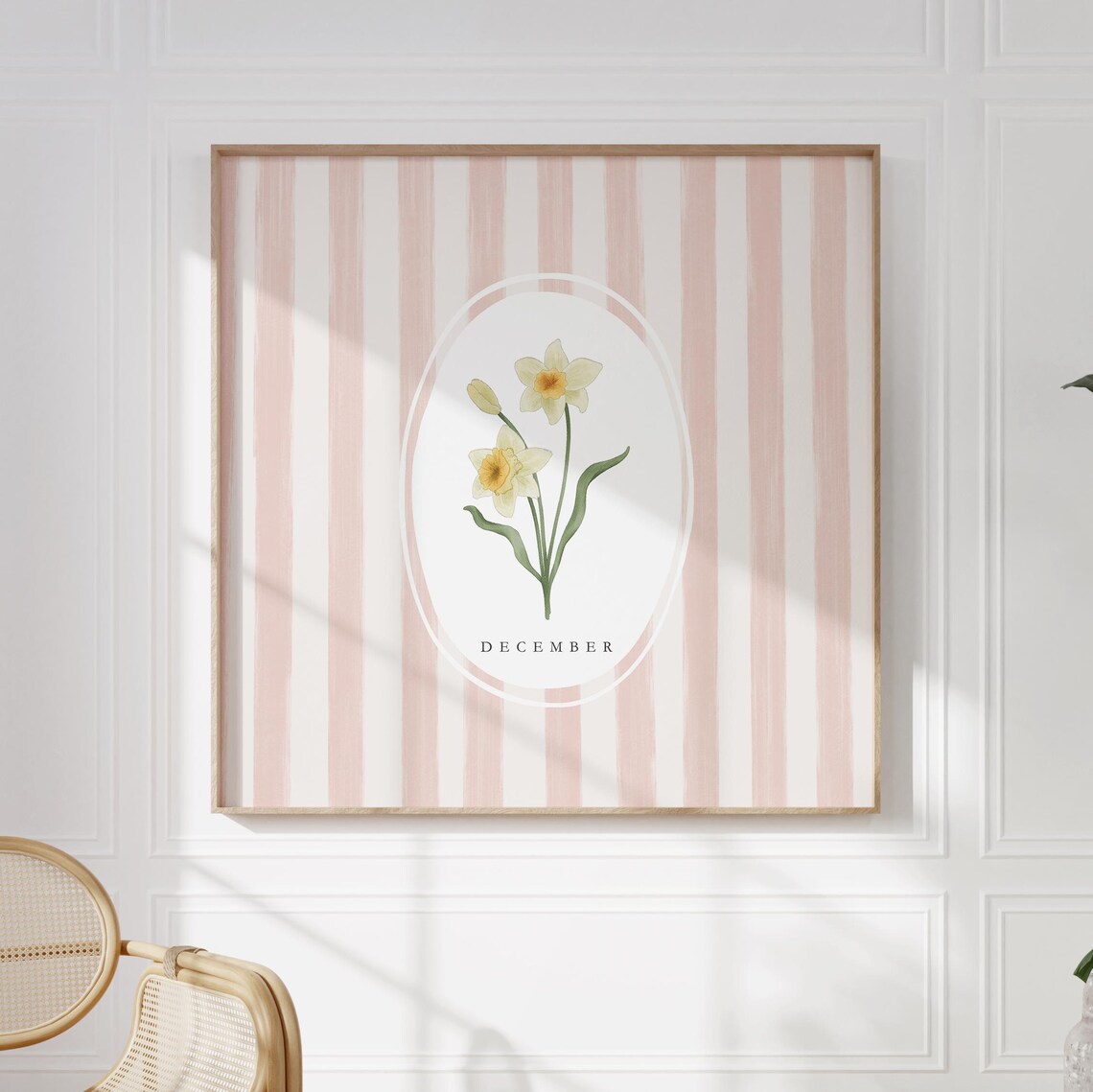 December Narcissus Birth Month Yellow Watercolor Flower Poster - Image 3