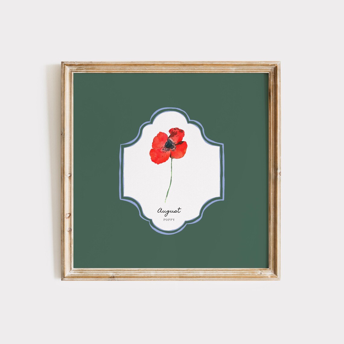 August Birth Month Flower Personalized Gift Art Print