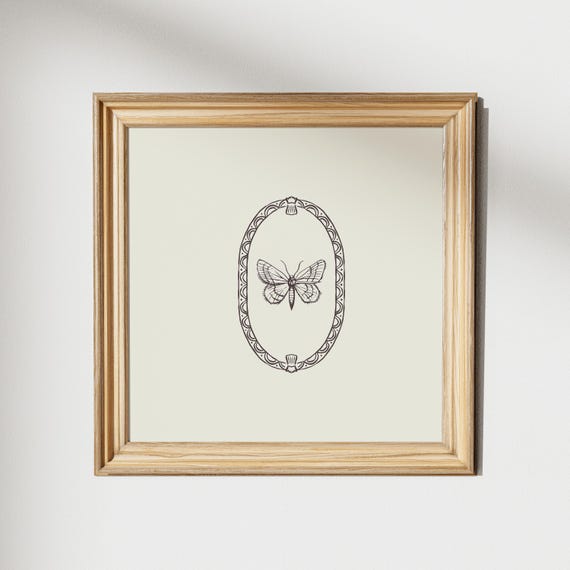 Minimal Sweet Butterfly Square Print Instant Wall Art Trendy Decor Illustration Living Room Art Nursery Decor