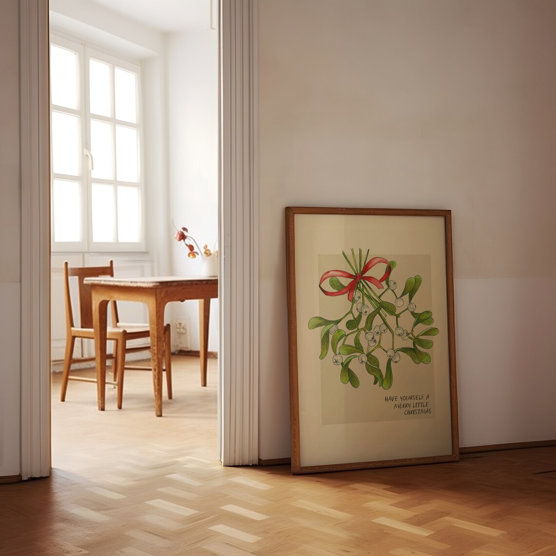 Watercolor Mistletoe Poster Have Yourself a Merry Little Christmas - Image 2