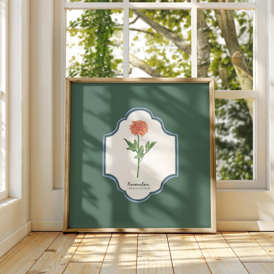 November Birth Month Flower Personalized Gift Art Print - Image 4