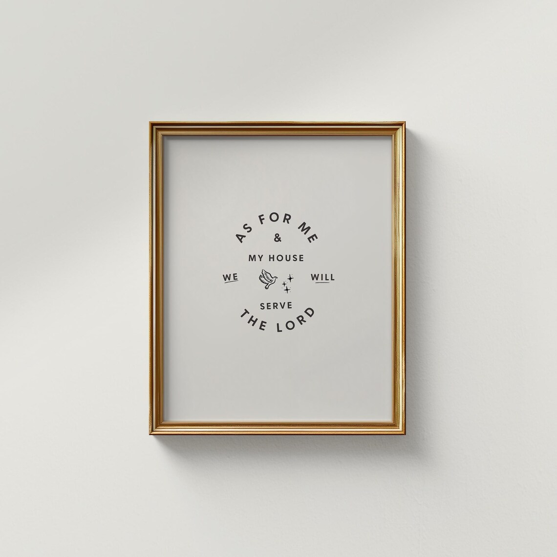 As For Me And My House We Will Serve The Lord Print Wall Art Christian Decor Minimalist Scripture - Image 2