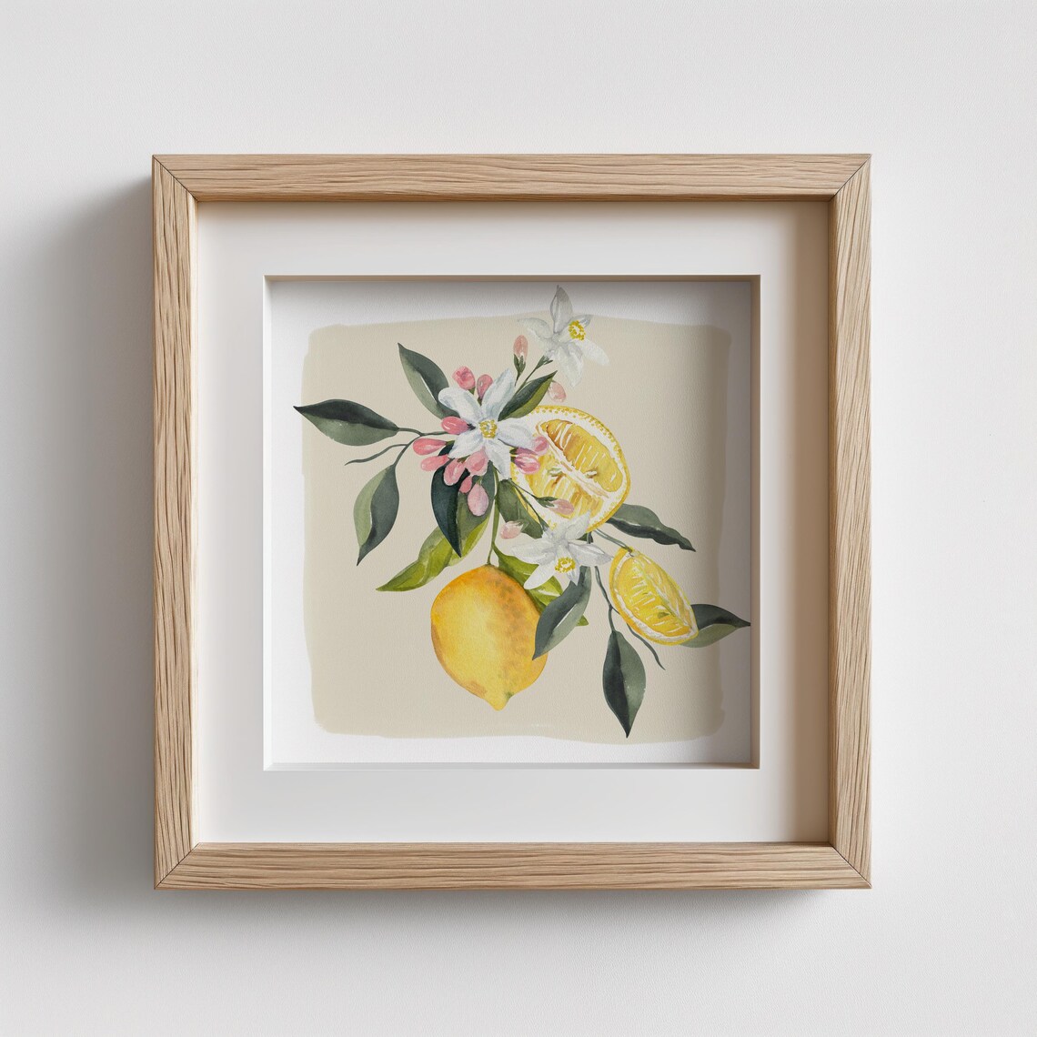 Lemon Branch Watercolor Citrus Botanical Kitchen Wall Art Print - Image 3