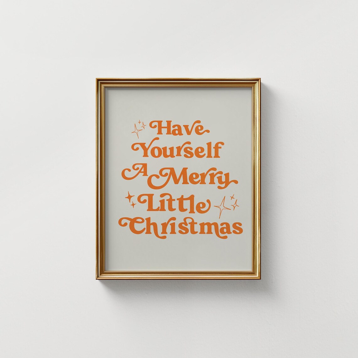 Have Yourself A Merry Little Christmas Orange Retro Holiday Poster - Image 2