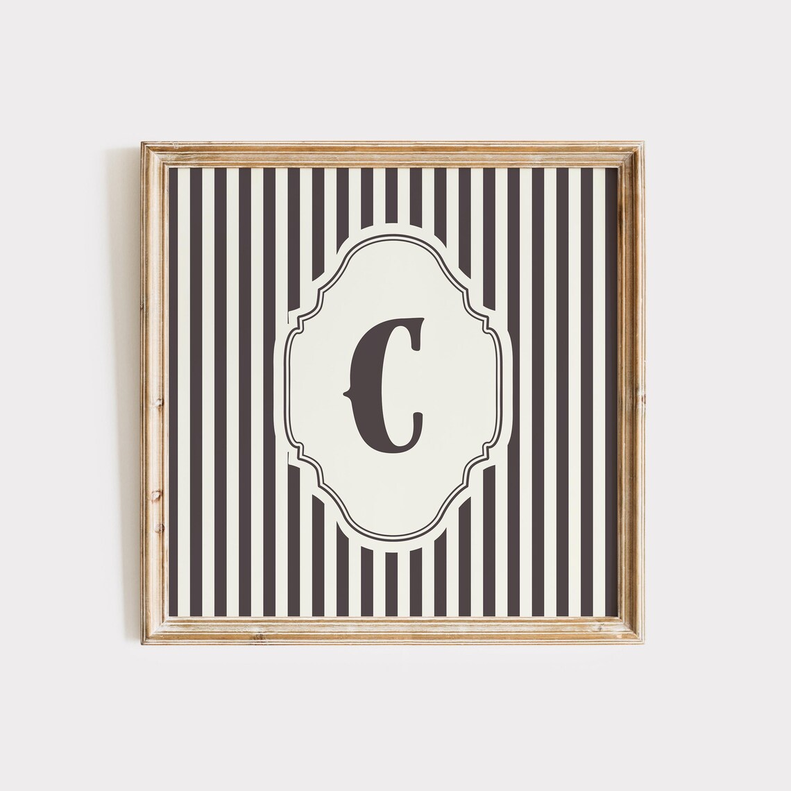 C Square Initial Personalized Watercolor Art Print - Image 2