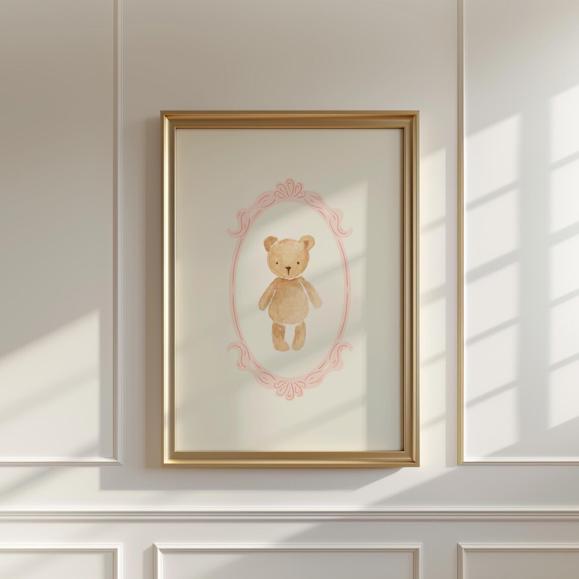 Teddy Bear Print, Vintage Toile Nursery Decor - Image 5