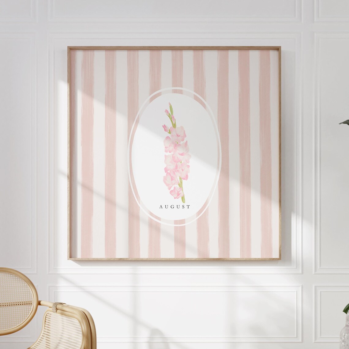 August Gladiolus Birth Month Flower Watercolor Botanical Art Poster - Image 3