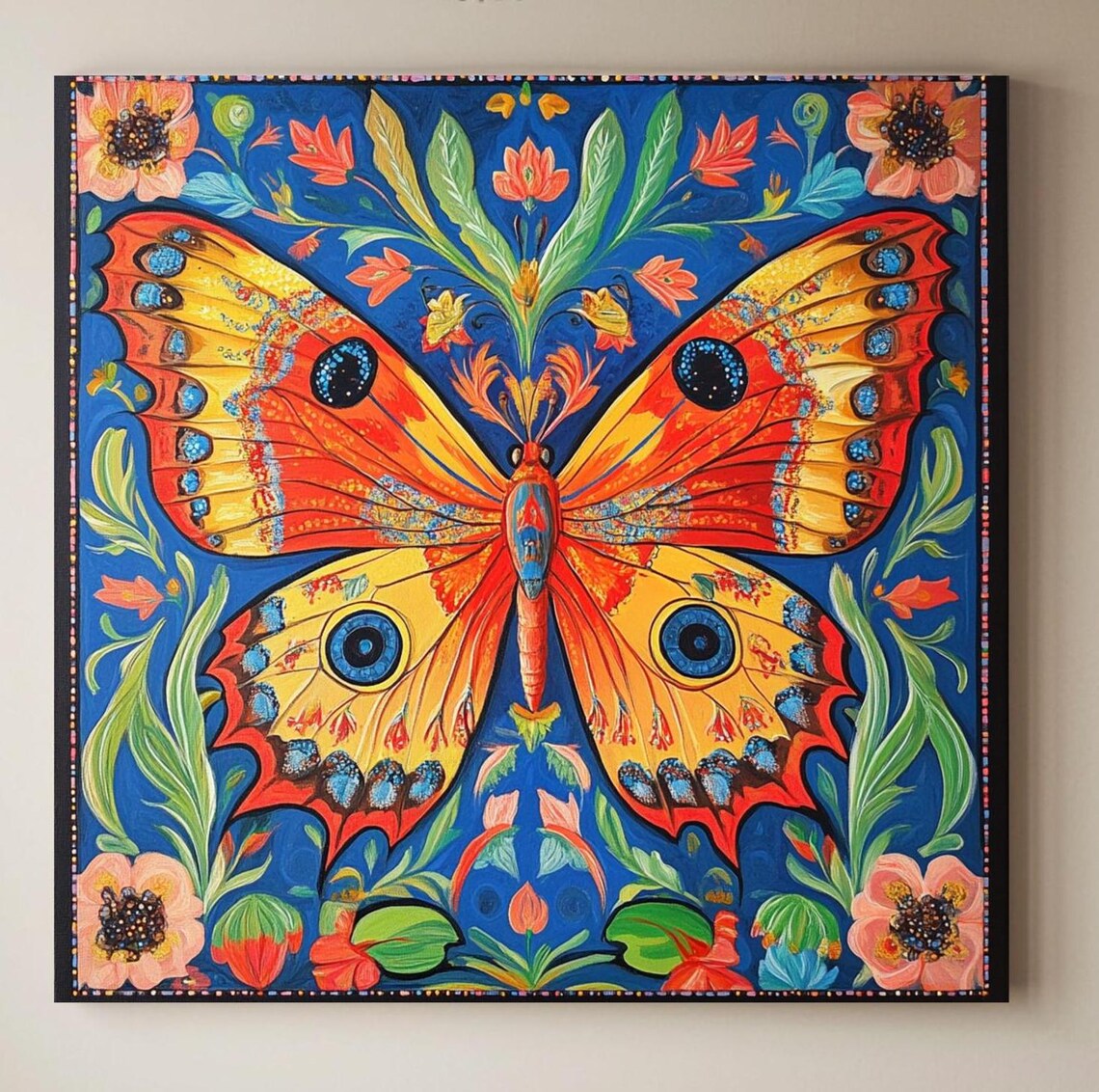 Butterfly, William Morris Style Botanical Art