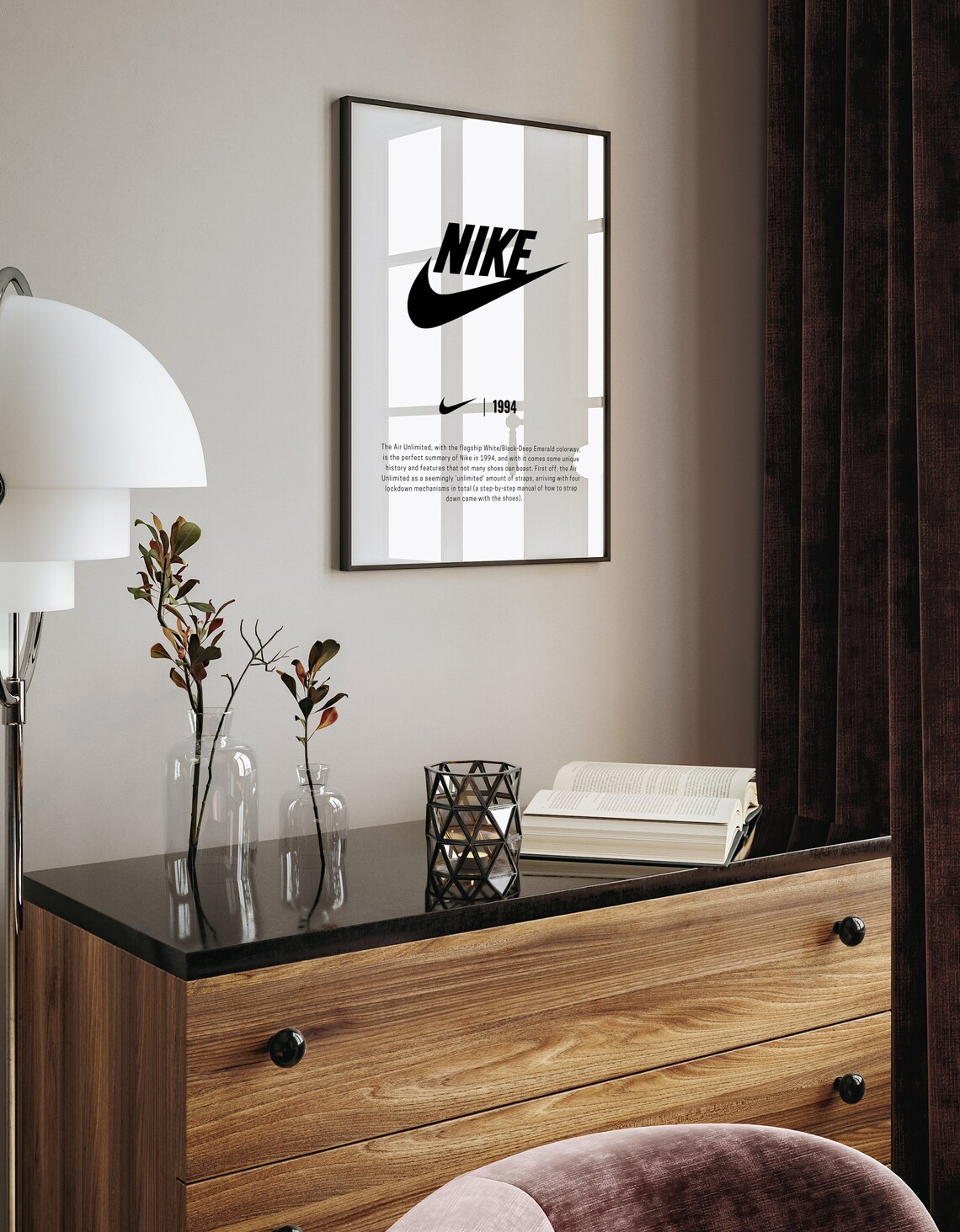 Nike 1994 Air Unlimited Minimalist Sneaker History Logo Wall Art - Image 2