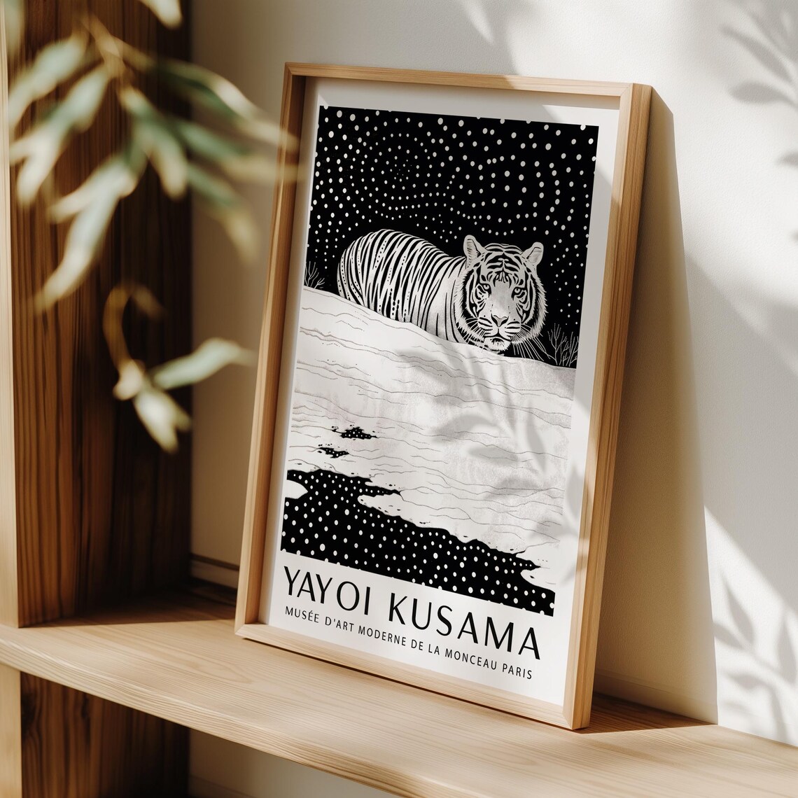 Yayoi Kusama White Tiger Snowy Night Dotted Paris Exhibition Poster - Image 4