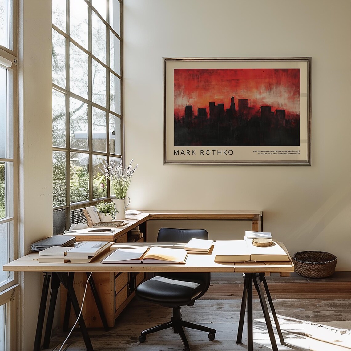 Mark Rothko Burning Red Sunset Skyline Abstract Cityscape Poster - Image 2